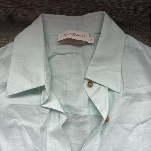 Zimmermann high waisted natural set shirt + shorts - Picture 9 of 10